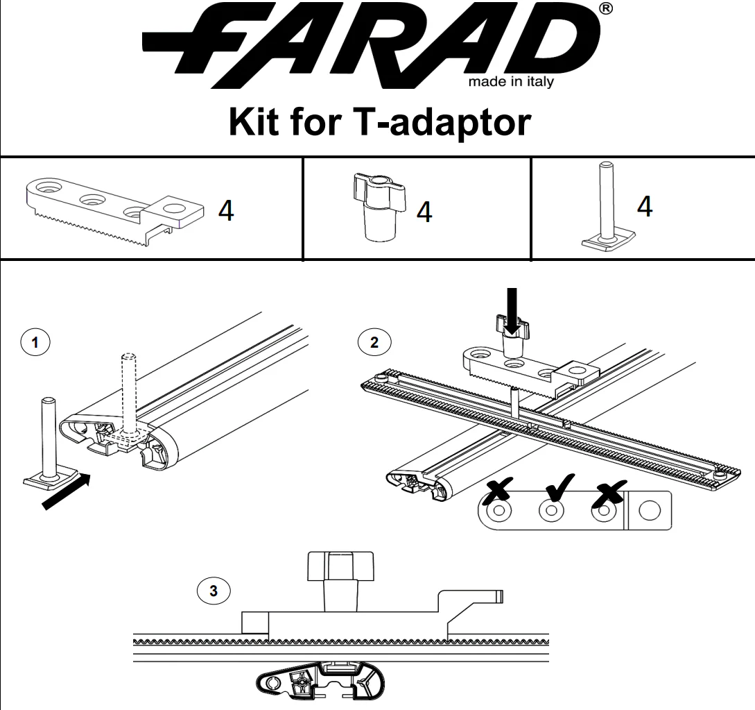FARAD-Il fissaggio a T si adatta a tutte le barre FARAD con scanalatura. - Image 5