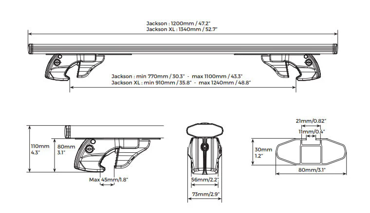 Menabo-Barre portatutto Jackson per MAZDA Premacy anno 05>08 (corrimano alto) - Image 4