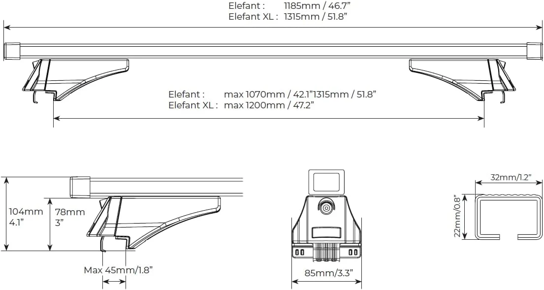 Barre da tetto Menabo Elefant zincato rivestiti con guaina in PVC  per Mercedes GLA (X156)  dal 2014 al 2020 - Image 3